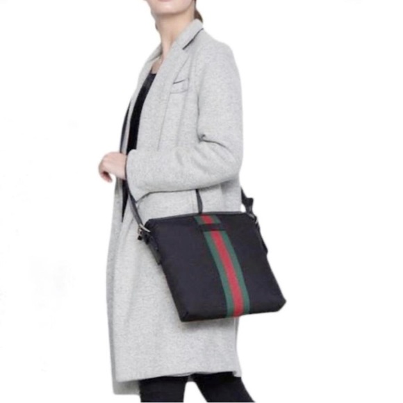 Gucci Techno Canvas Web Messenger Bag in Black NEW WITH DUST BAG - Picture 5 of 5